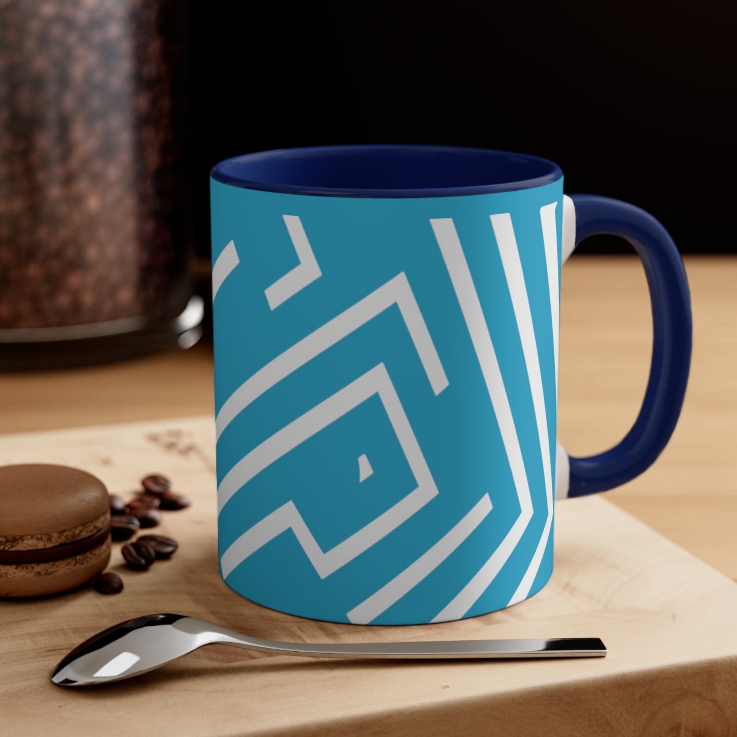 Simple Geo Stripe on Turquoise