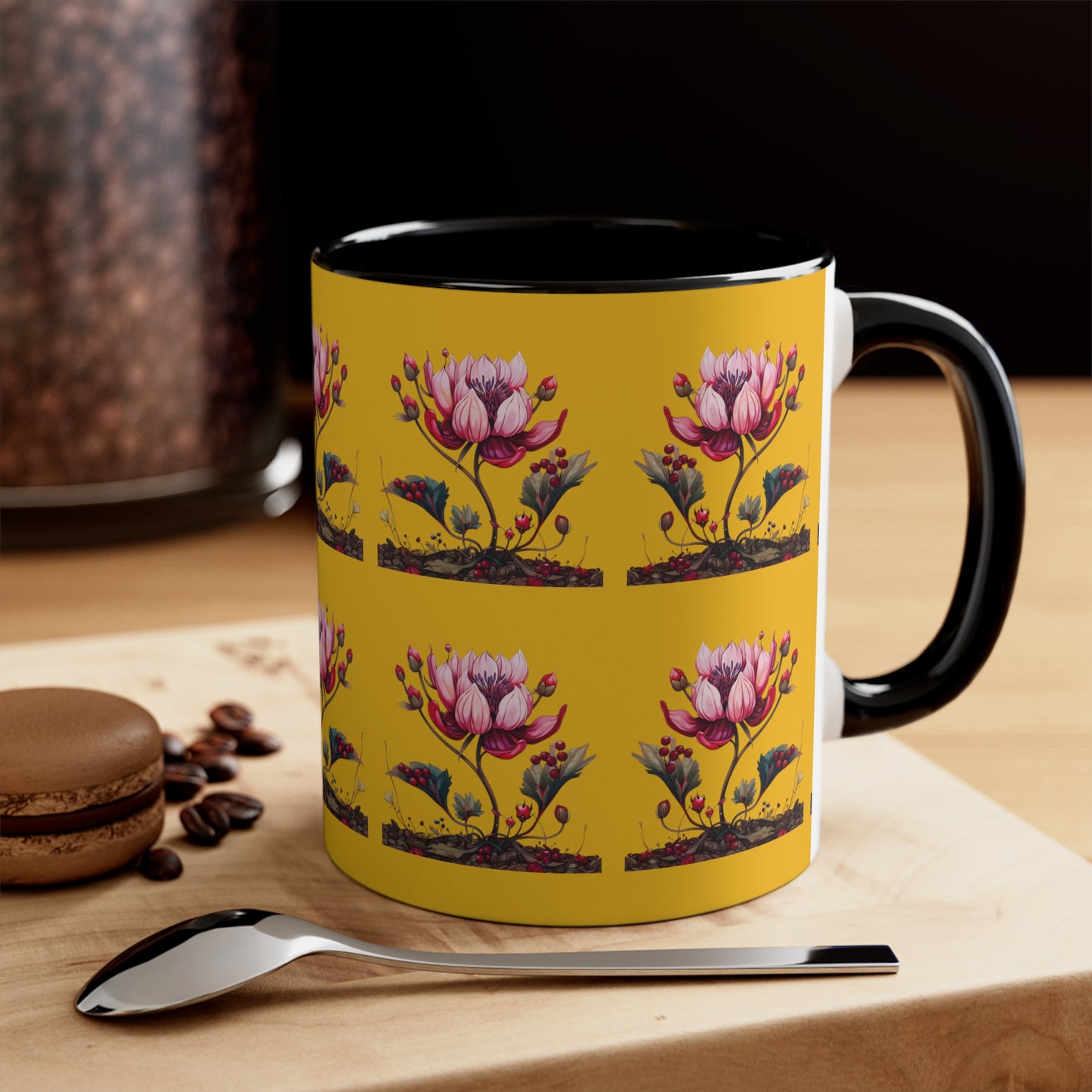 Pink Magnolia on Yellow