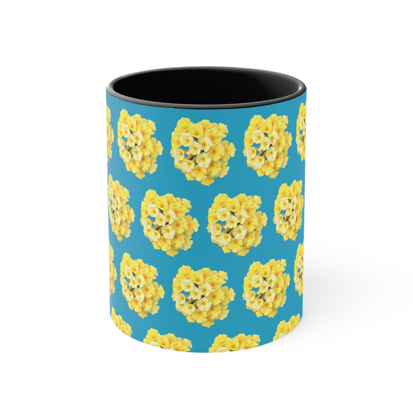 Yellow Lantana on Turquoise