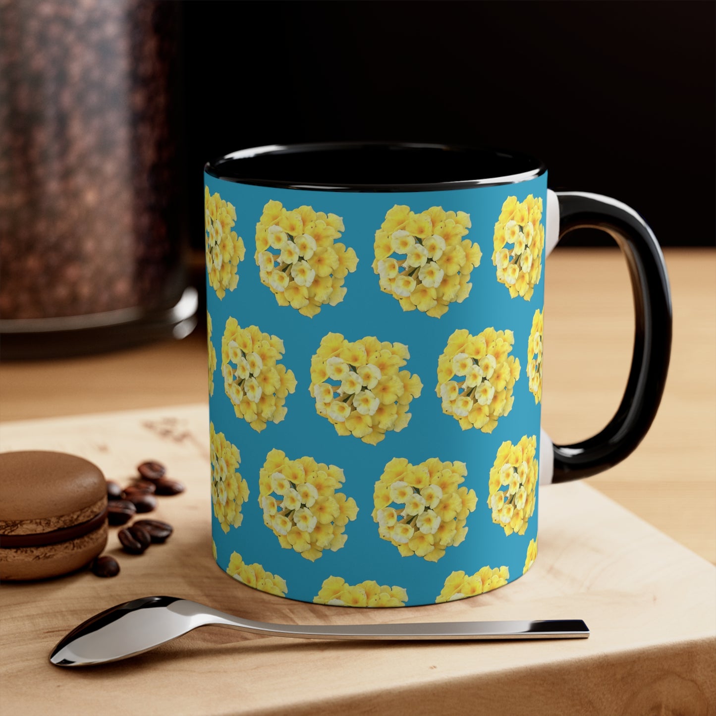 Yellow Lantana on Turquoise