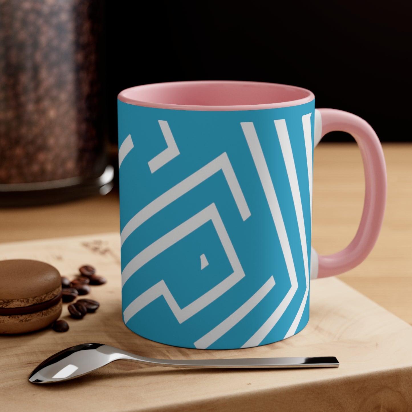 Simple Geo Stripe on Turquoise