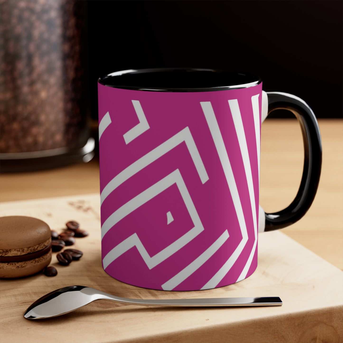 Simple Geo Stripe on Pink