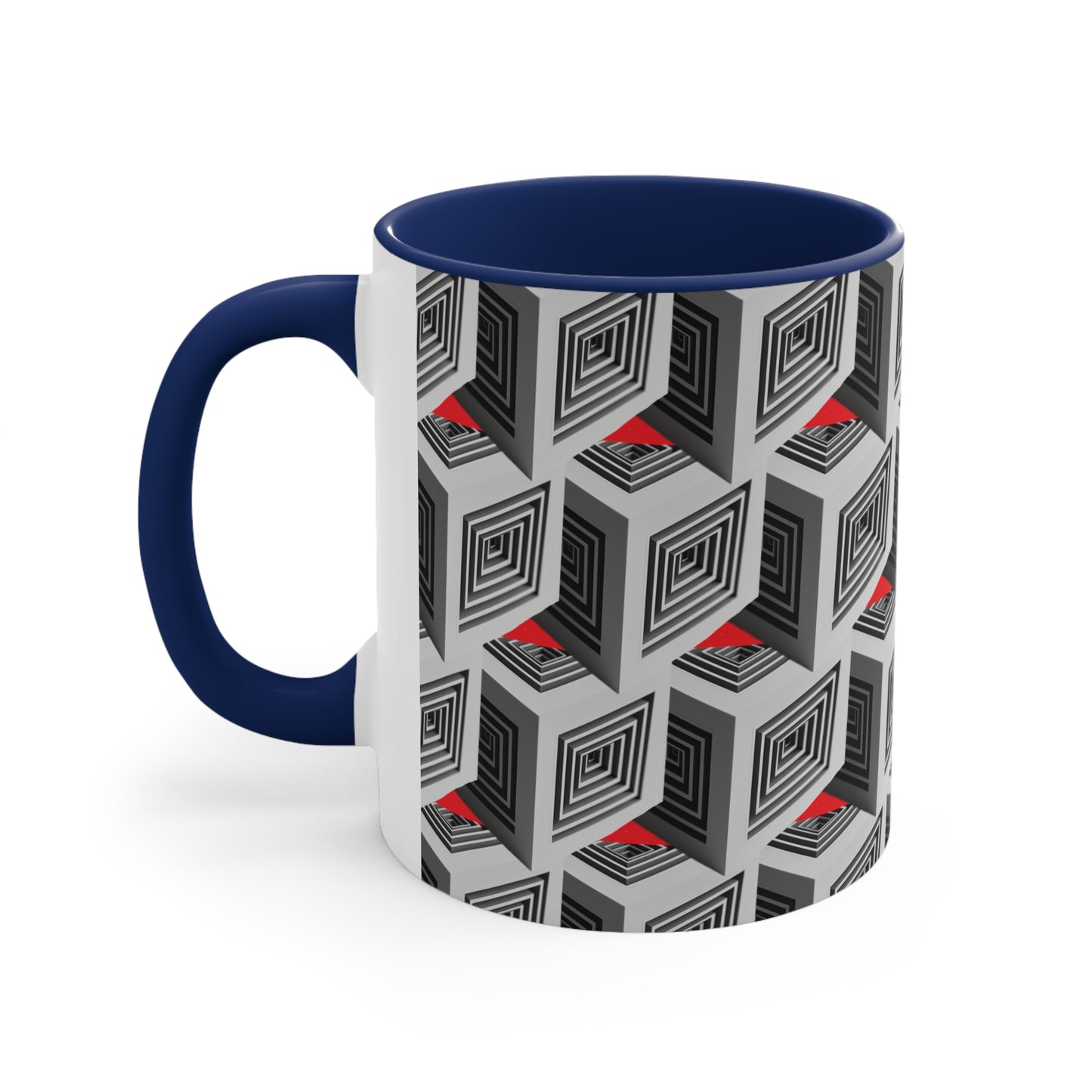 Geometric Cubes with Red