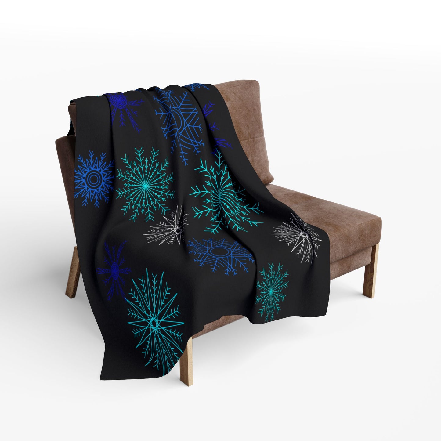 Let it Snow on Black Fleece Blanket