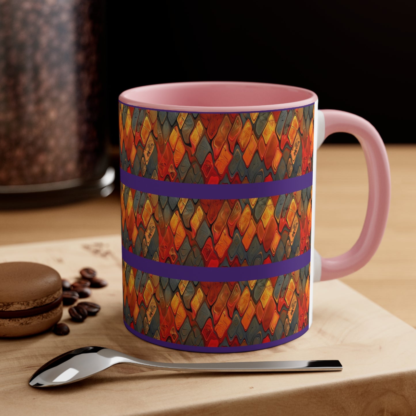Terra Cotta Zig Zag on Purple