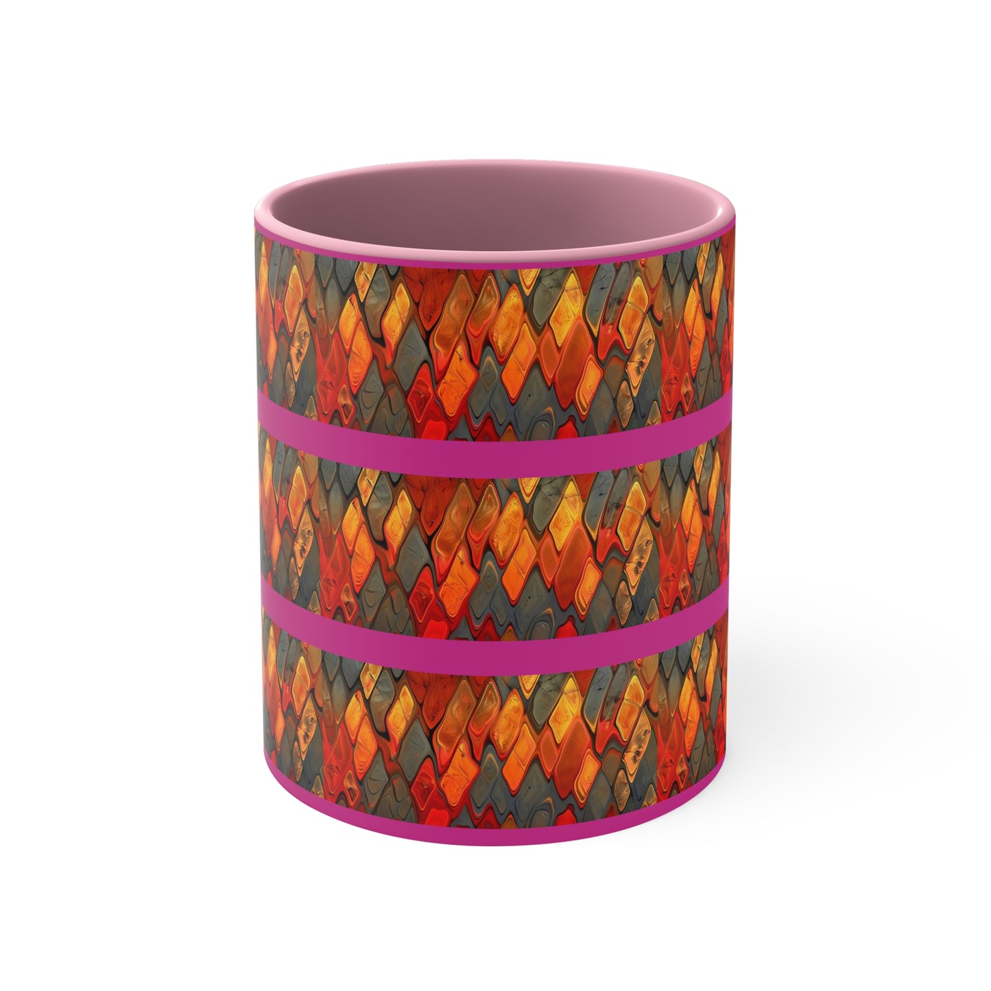 Terra Cotta Zig Zag on Pink