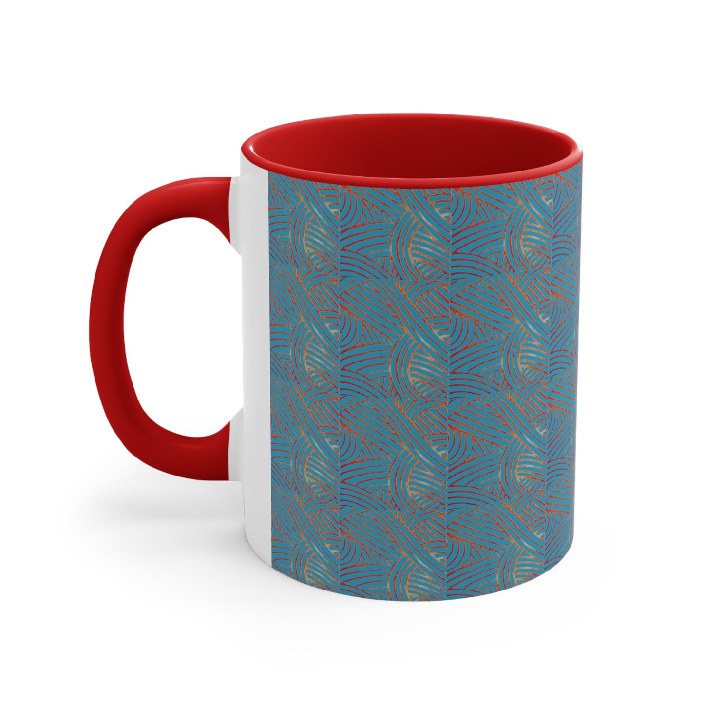 Nouveau Block Print on Turquoise