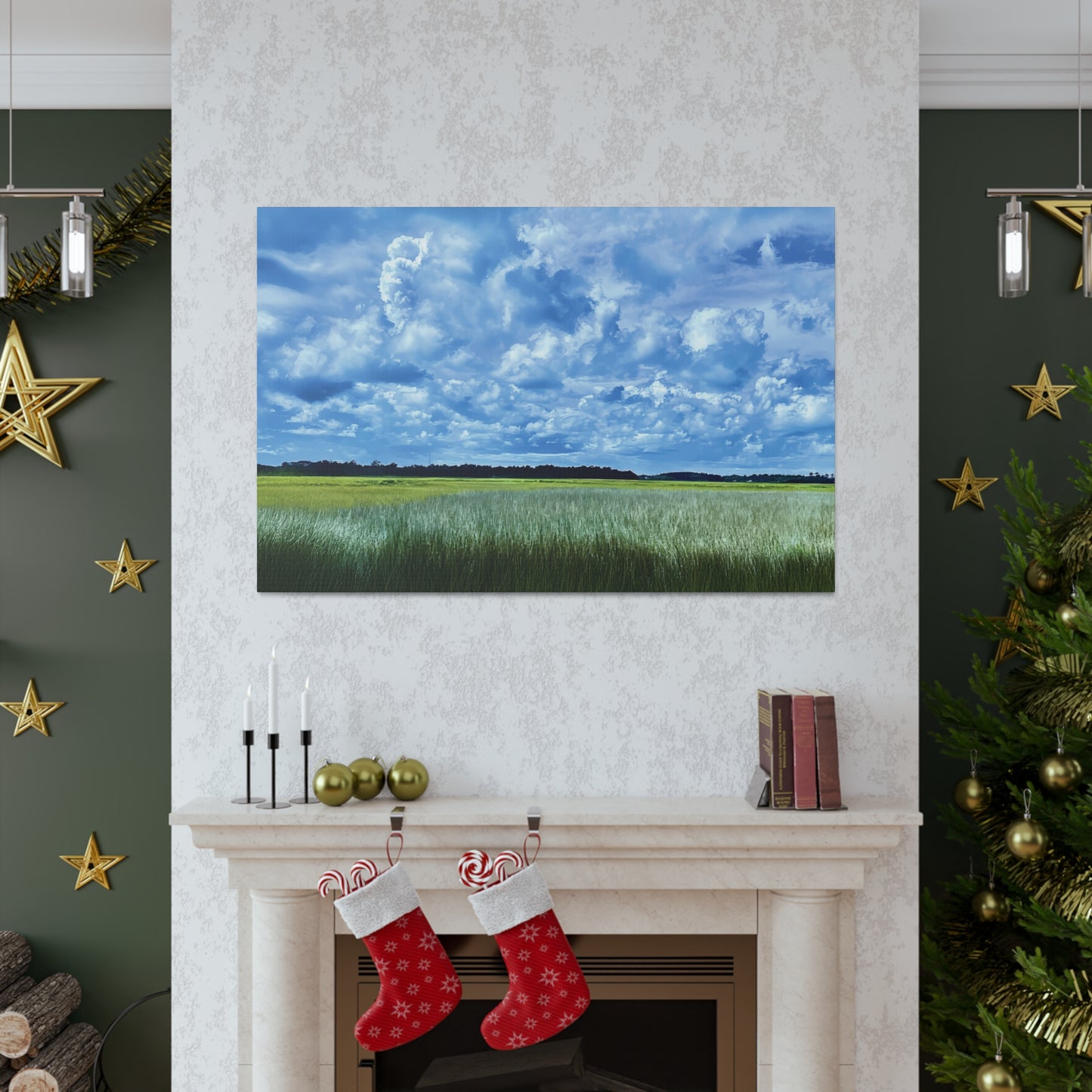 Marsh Cloudscape on Canvas