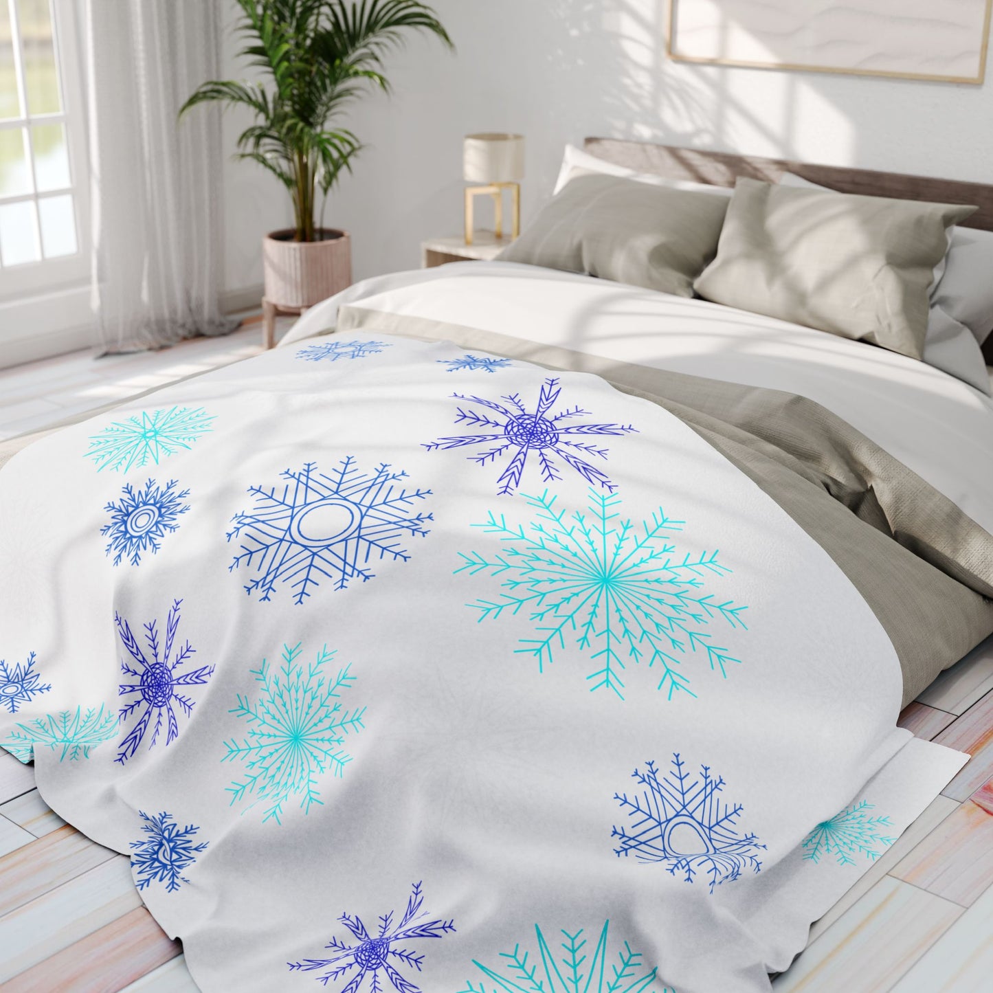 Let it Snow on White Fleece Blanket