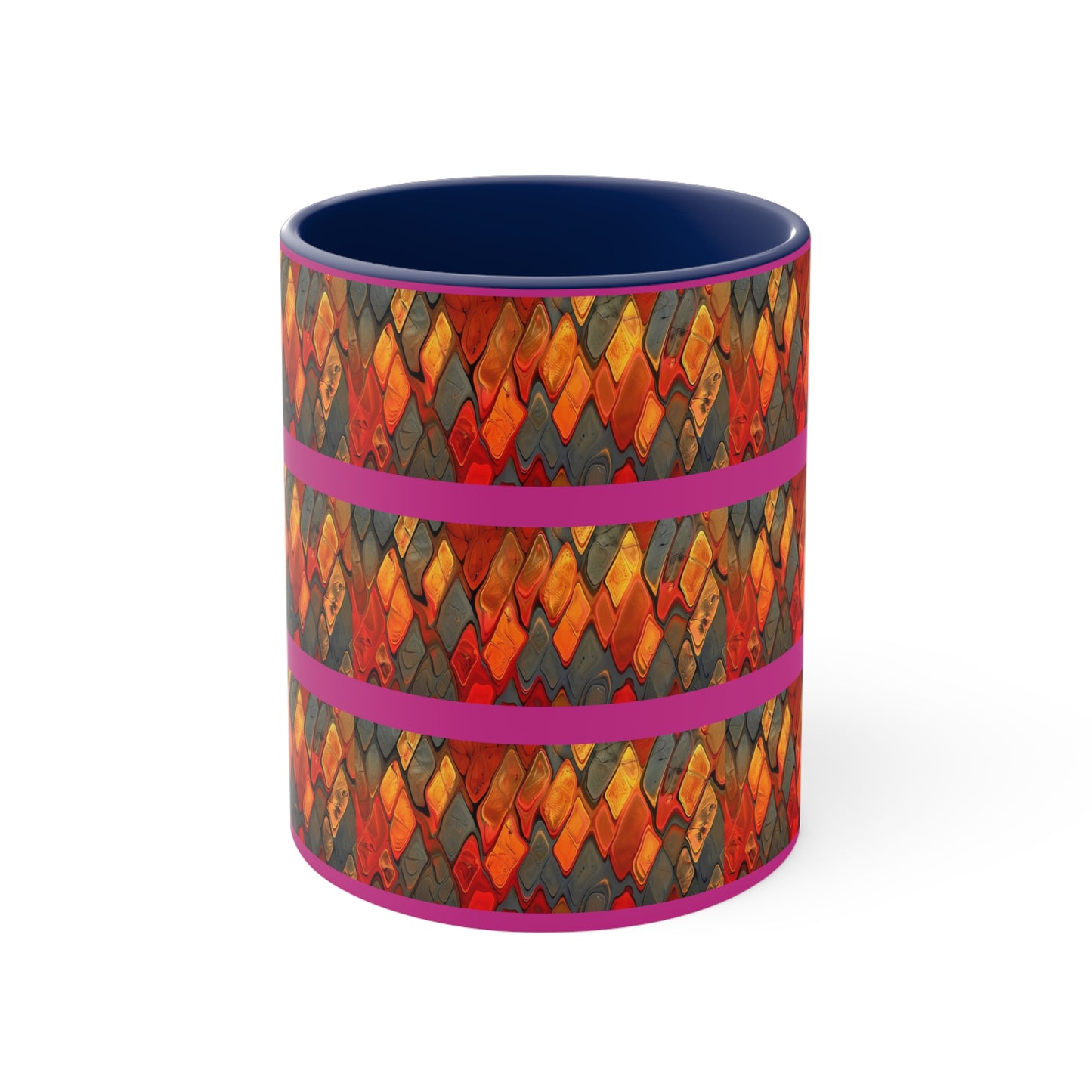 Terra Cotta Zig Zag on Pink