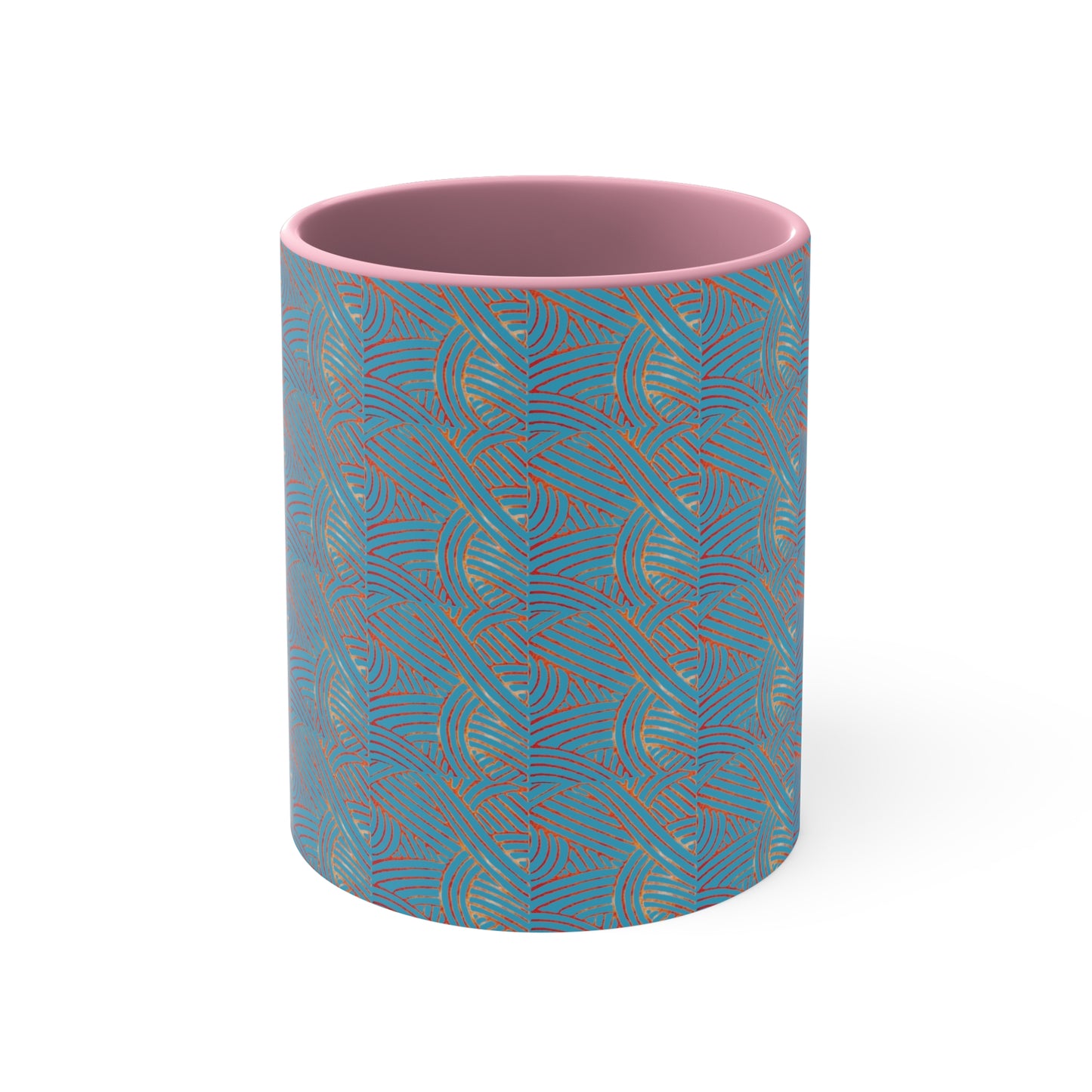 Nouveau Block Print on Turquoise