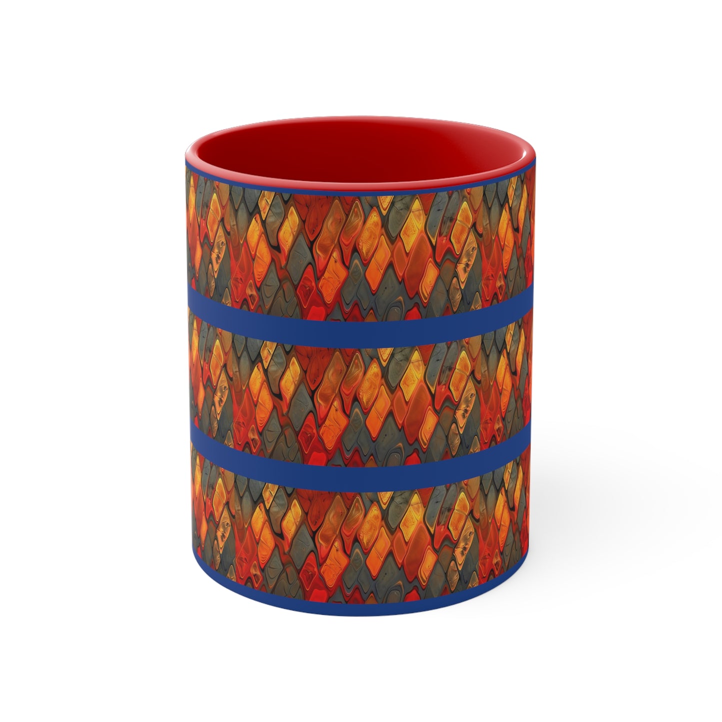 Terra Cotta Zig Zag on Blue