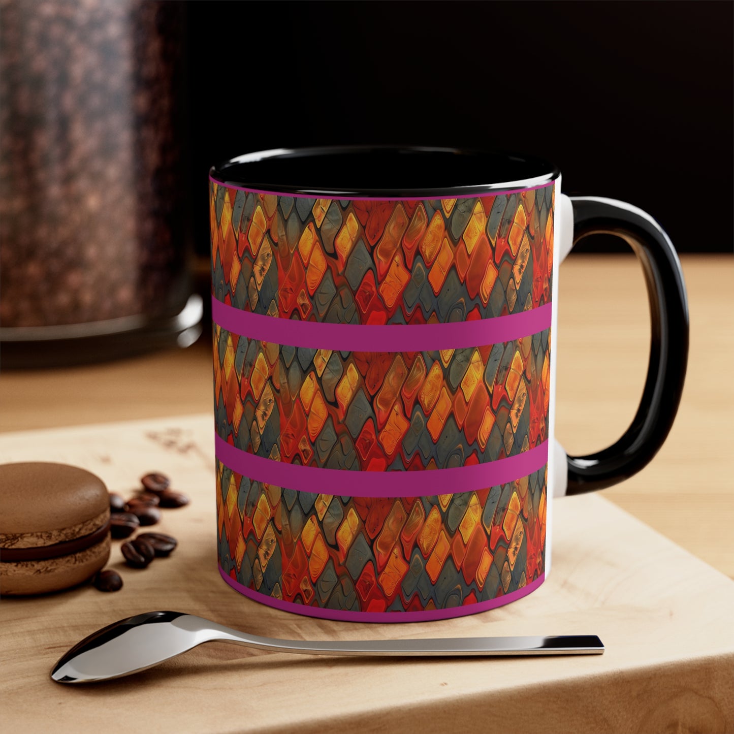 Terra Cotta Zig Zag on Pink
