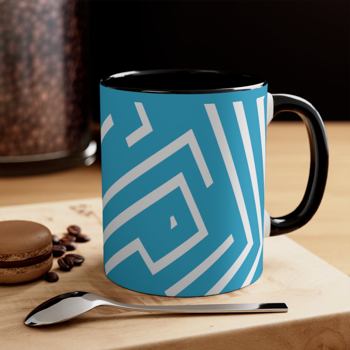 Simple Geo Stripe on Turquoise
