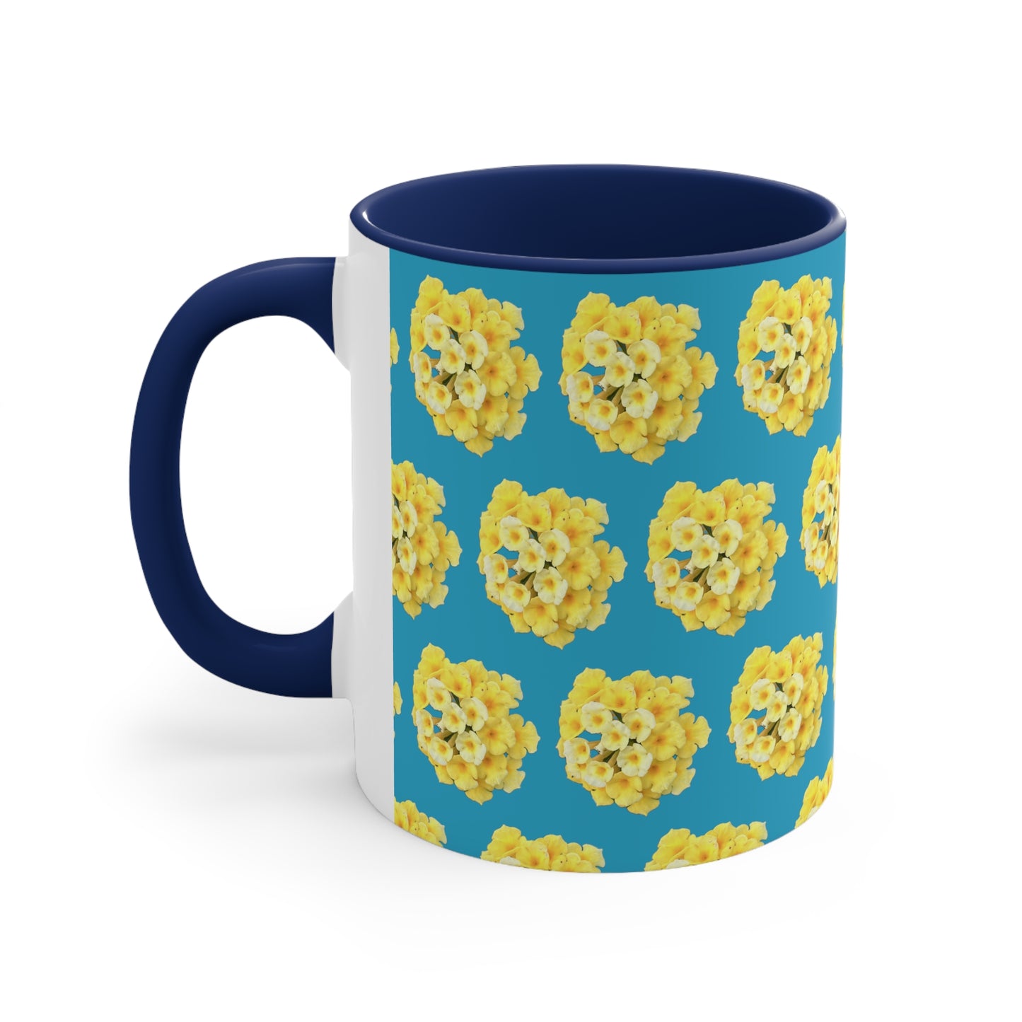 Yellow Lantana on Turquoise