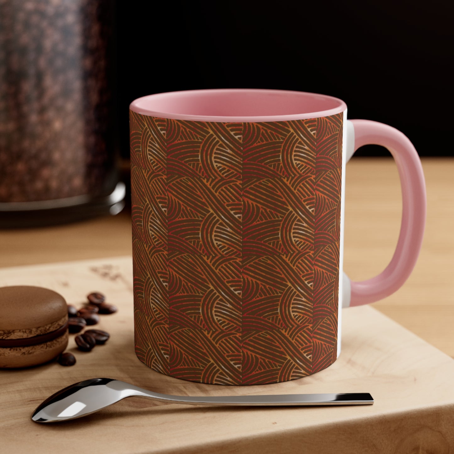 Nouveau Block Print on Brown
