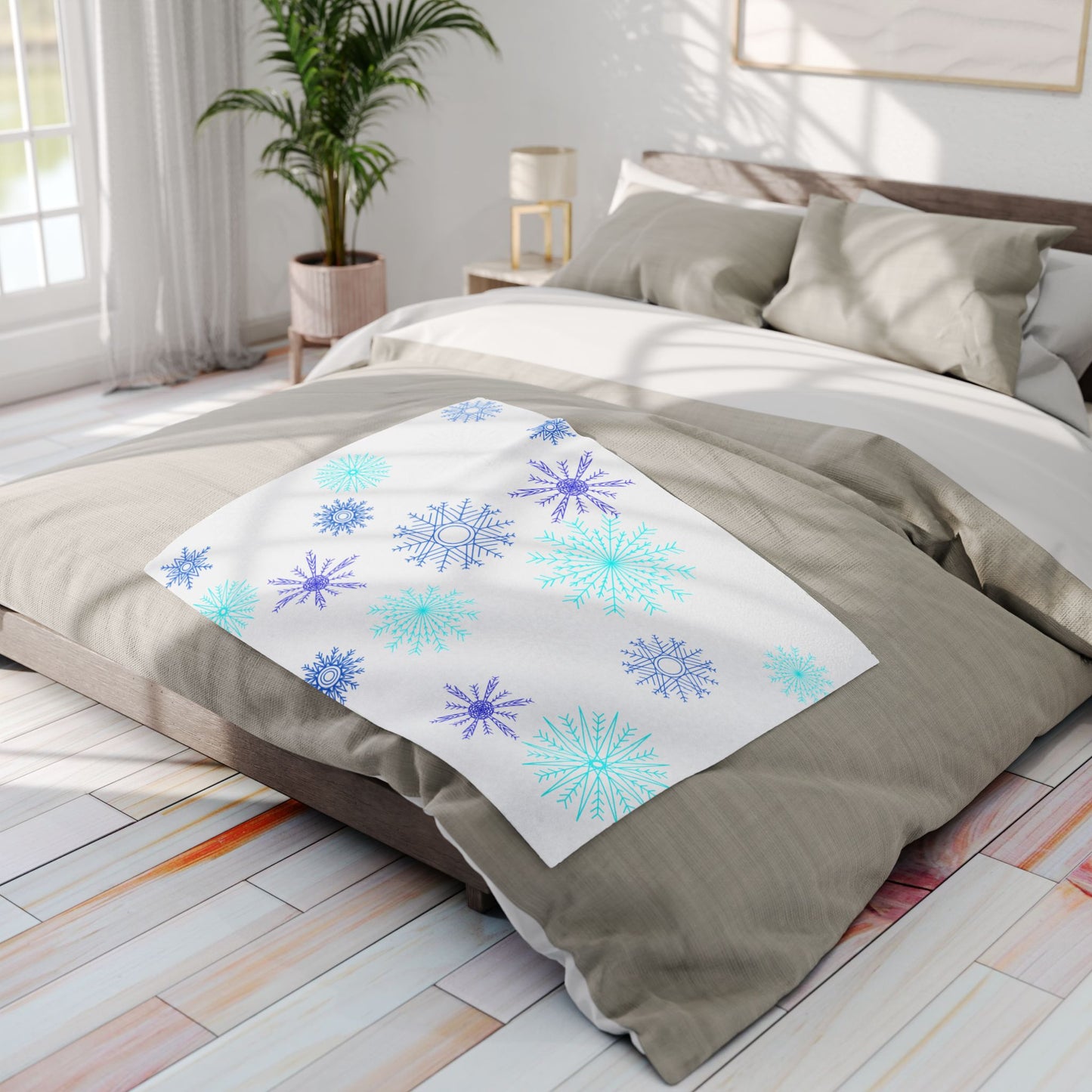 Let it Snow on White Fleece Blanket