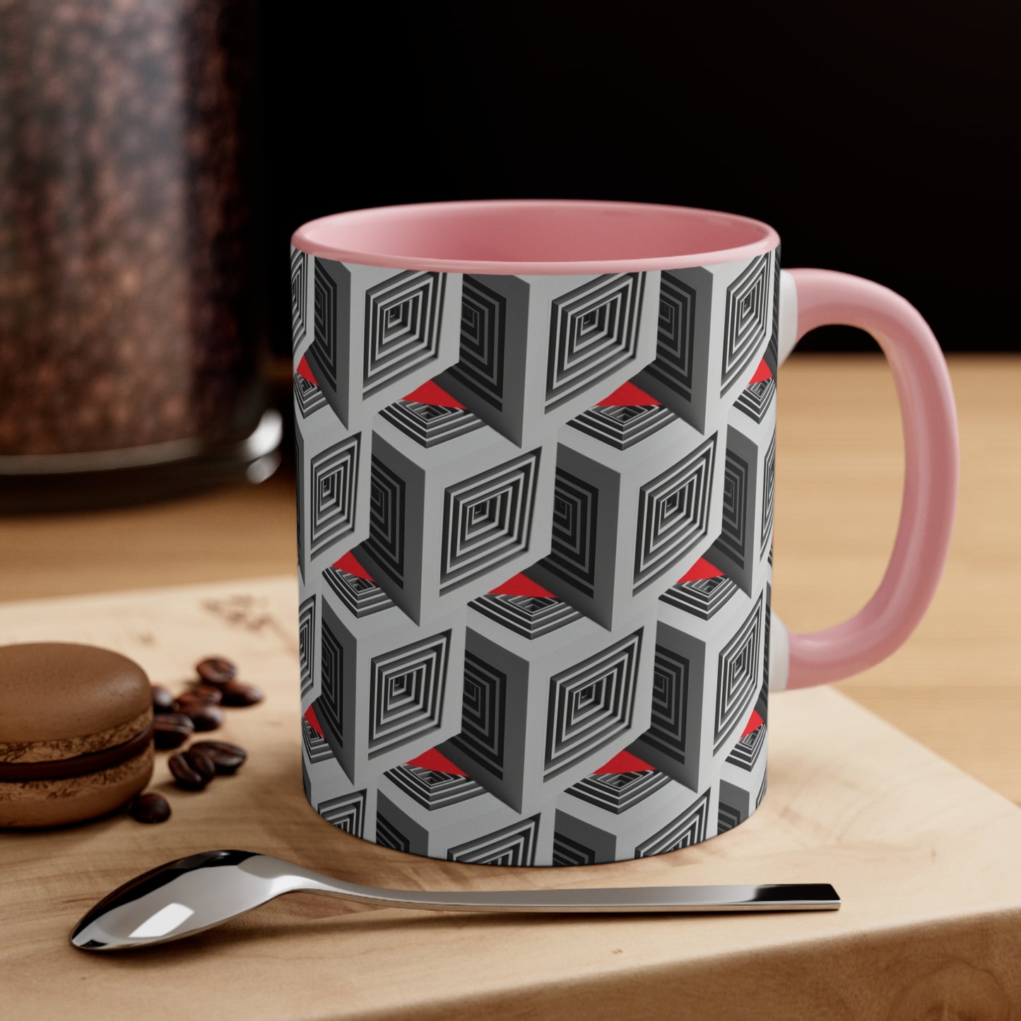 Geometric Cubes with Red