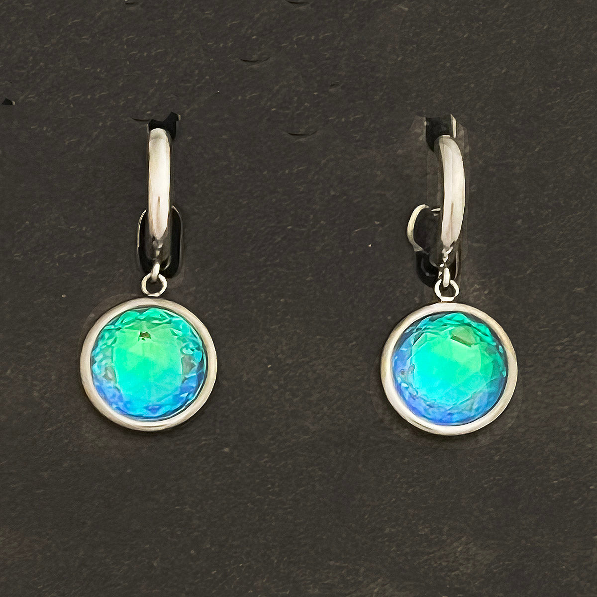Aurora Crystal Round Earrings