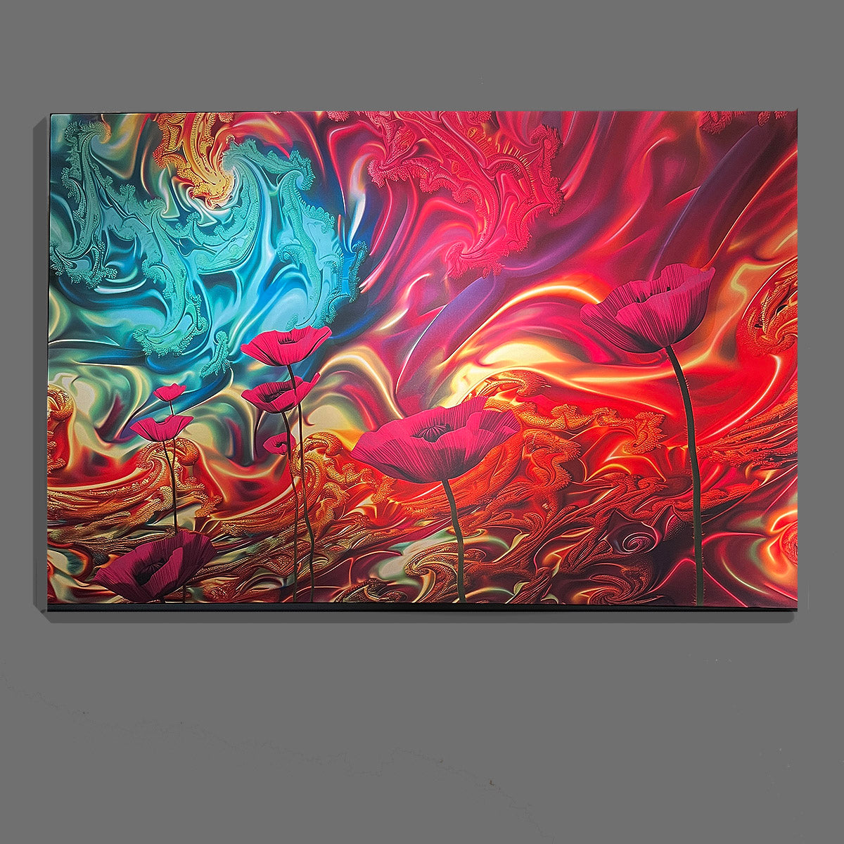 Poppy Symphony on Fabric