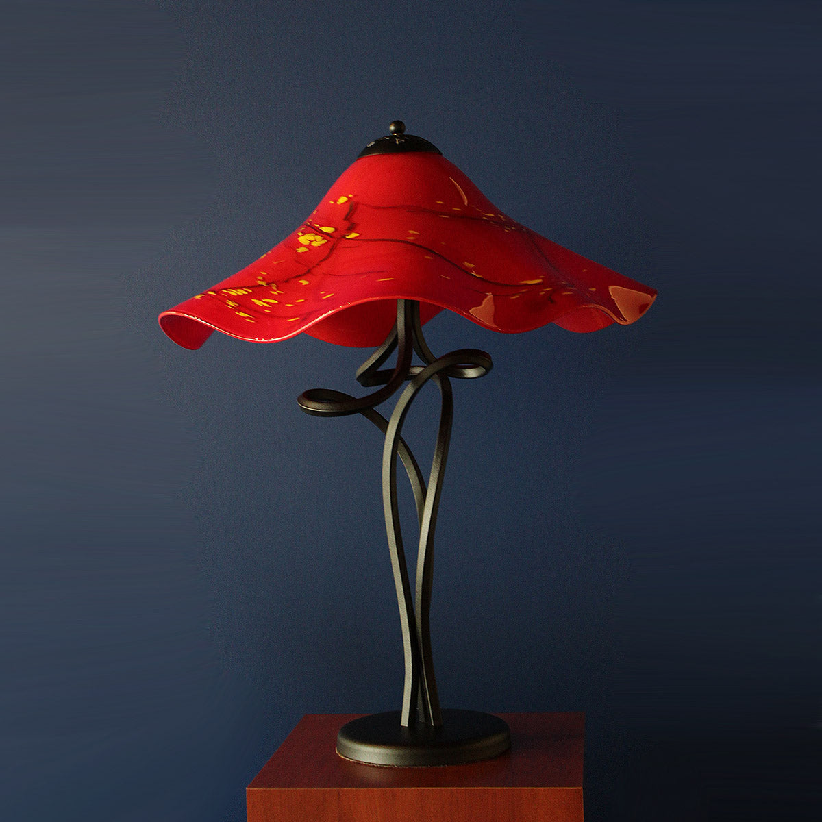 Spiral Lamp in Oriental Red