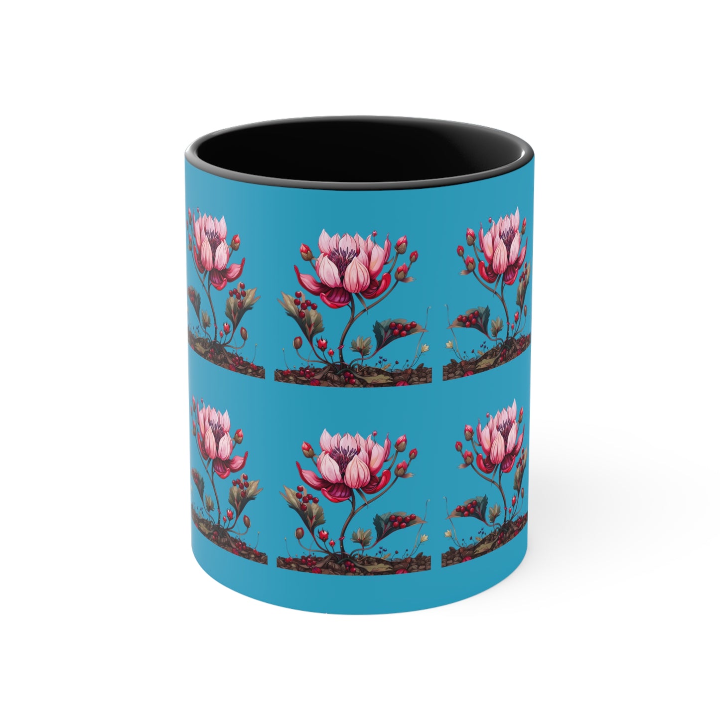 Pink Magnolia on Turquoise