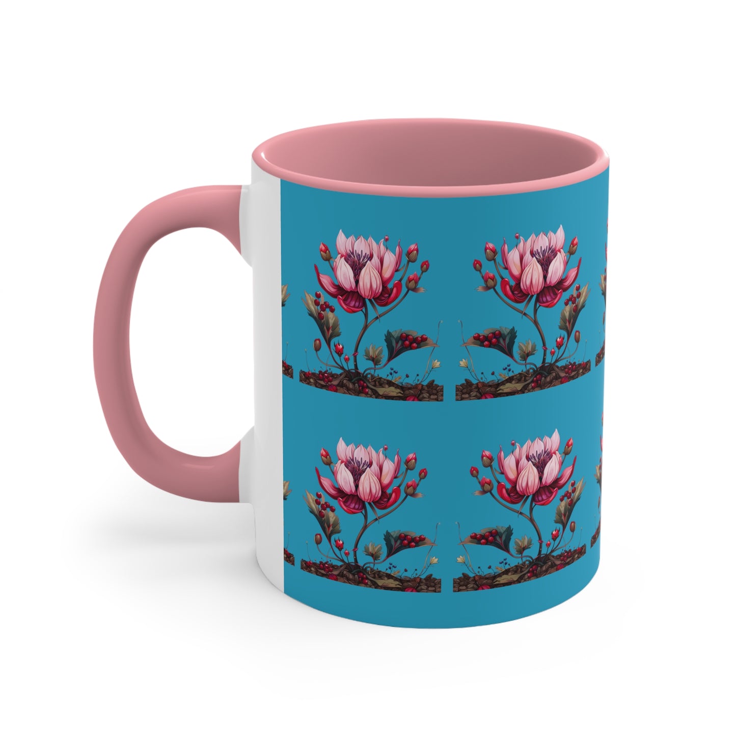 Pink Magnolia on Turquoise