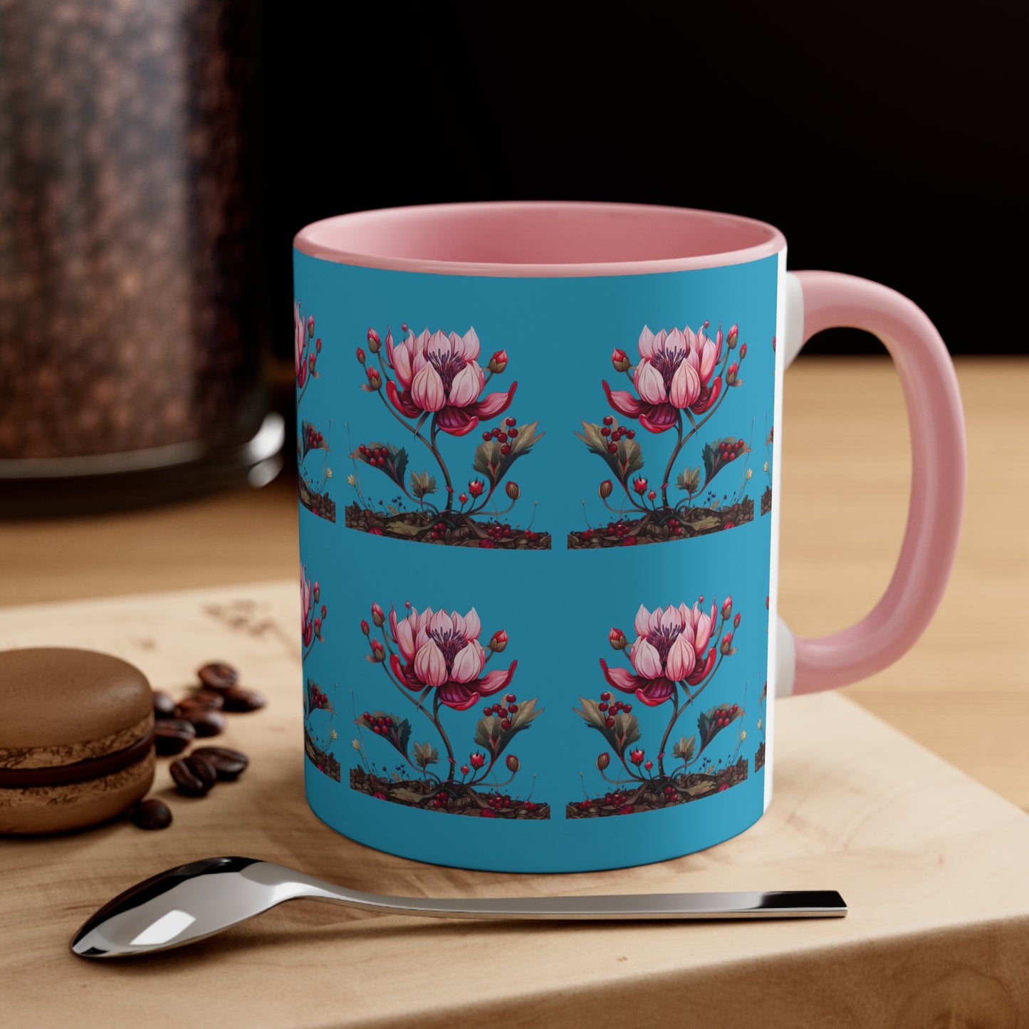 Pink Magnolia on Turquoise