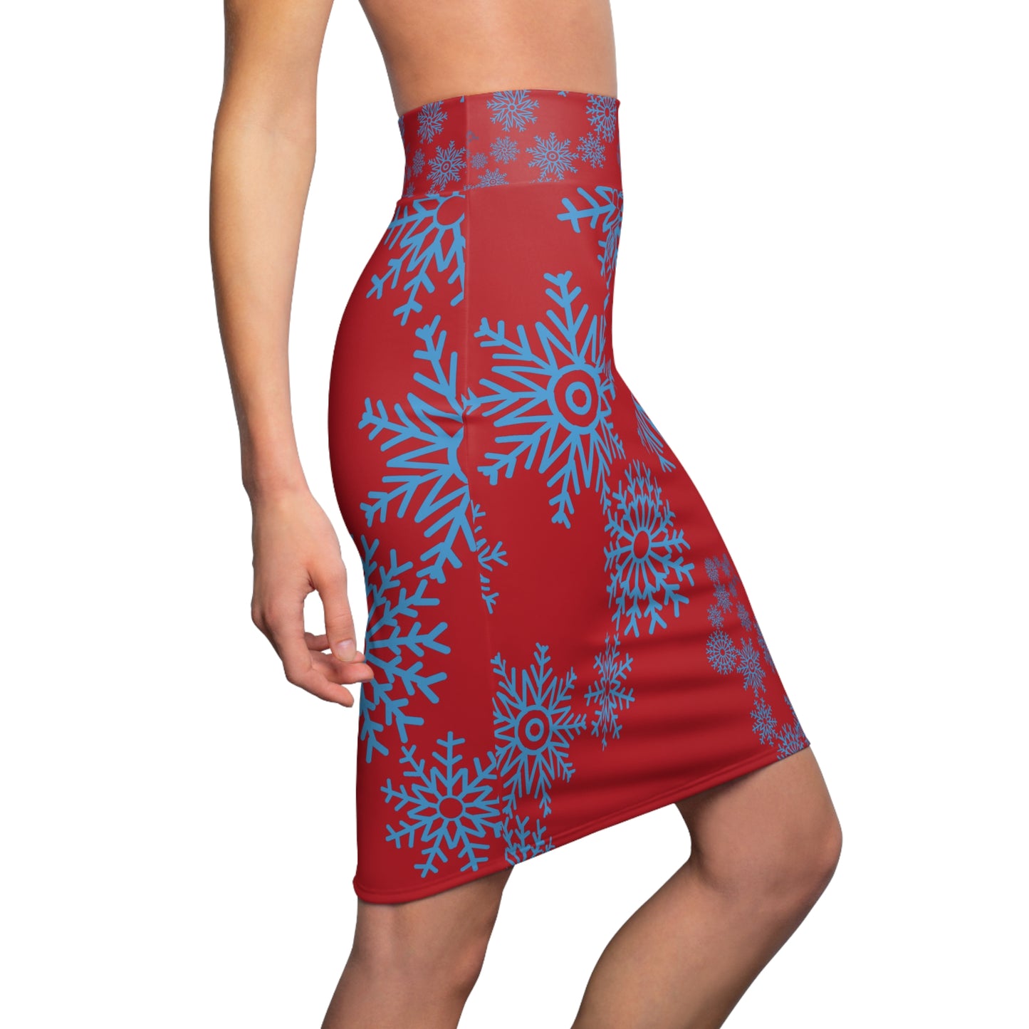 Let it Snow on Red Pencil Skirt