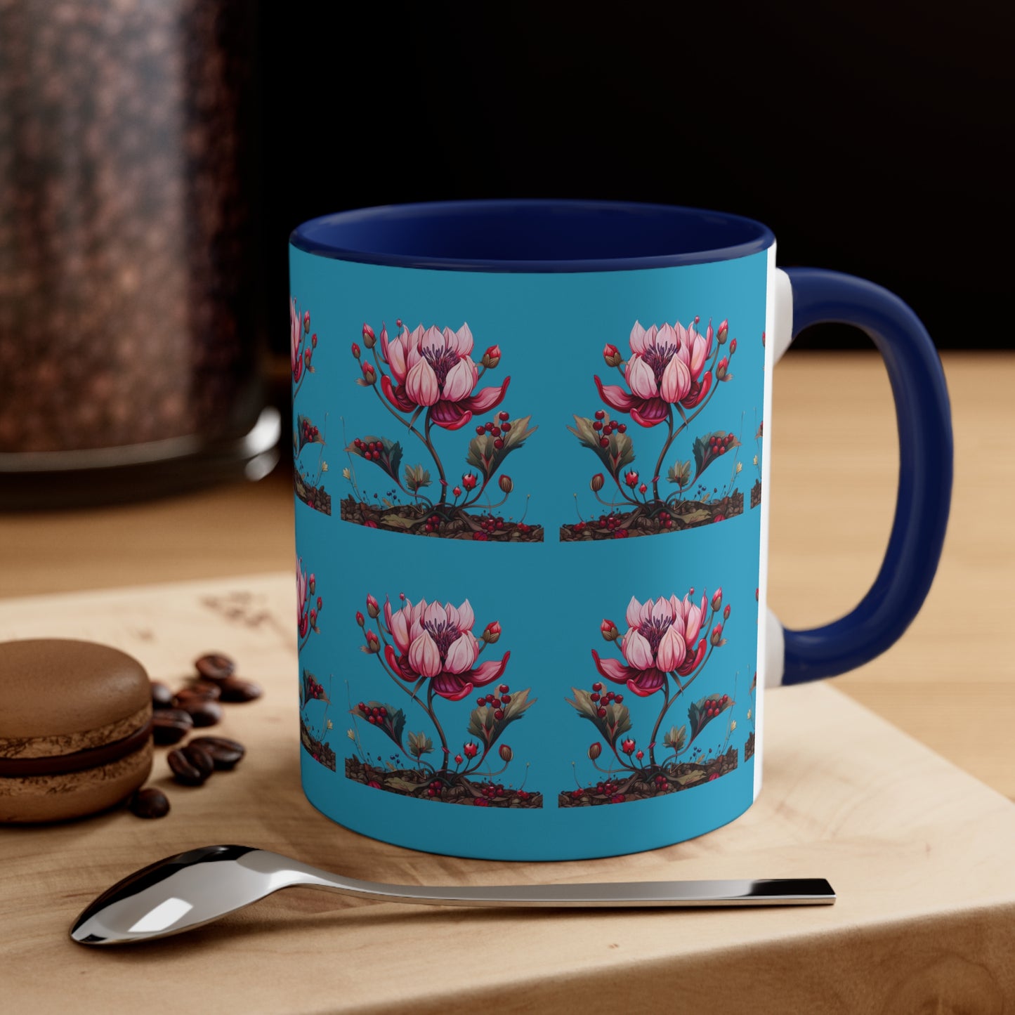 Pink Magnolia on Turquoise