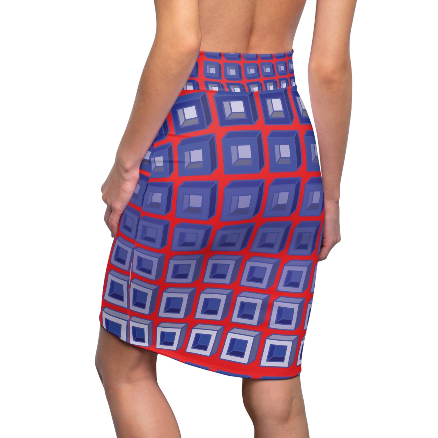 Square Gradient Pencil Skirt