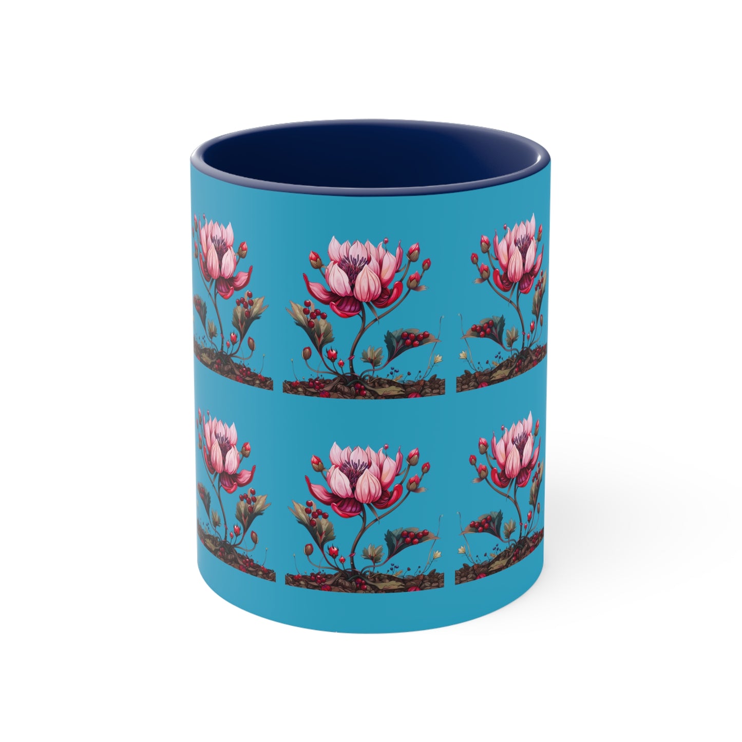 Pink Magnolia on Turquoise