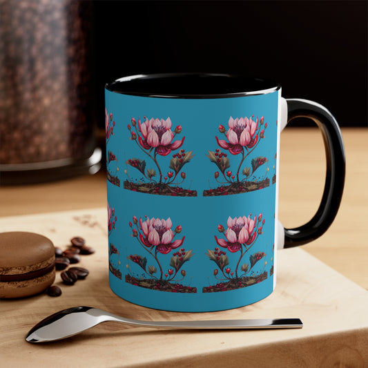 Pink Magnolia on Turquoise