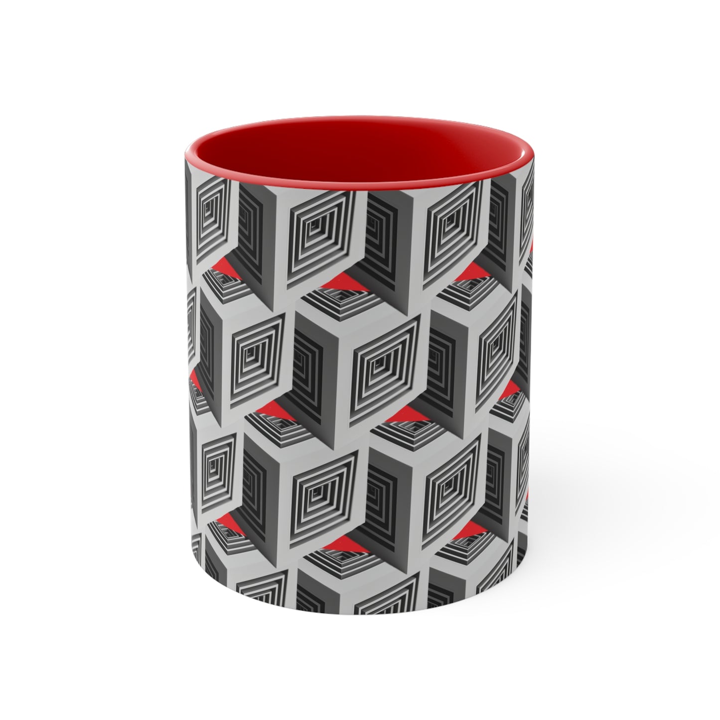 Geometric Cubes with Red