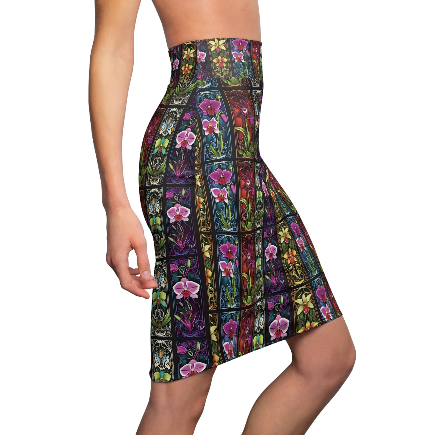 Orchid Garden Pencil Skirt