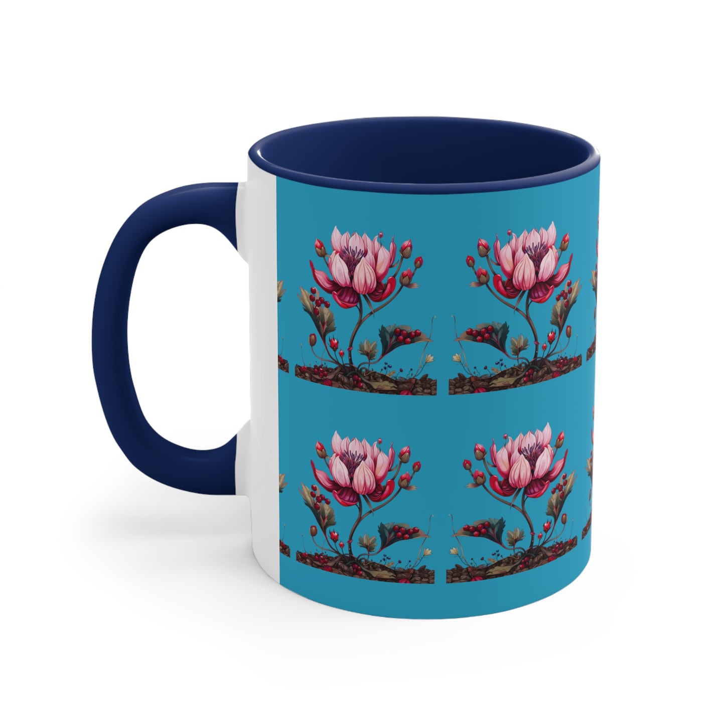 Pink Magnolia on Turquoise