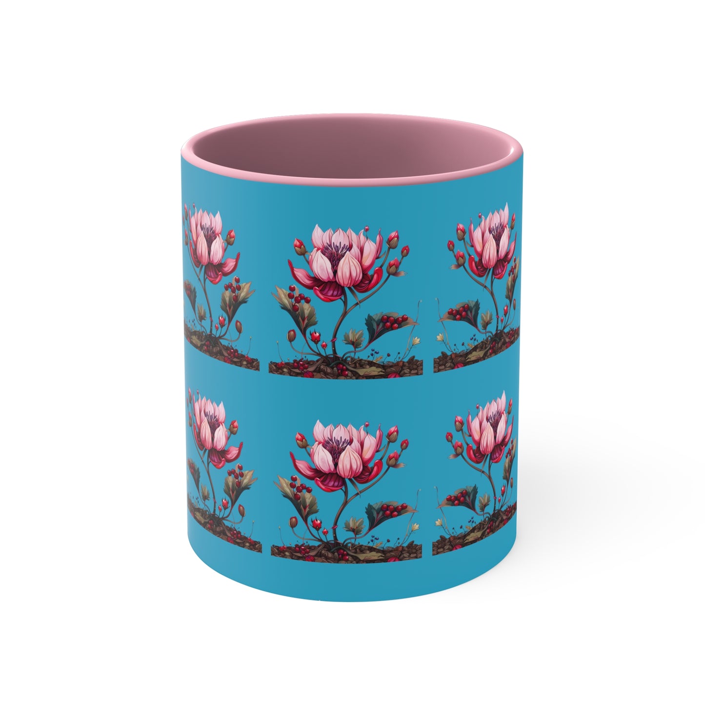 Pink Magnolia on Turquoise