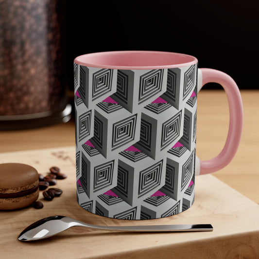 Geometric Cubes with Pink