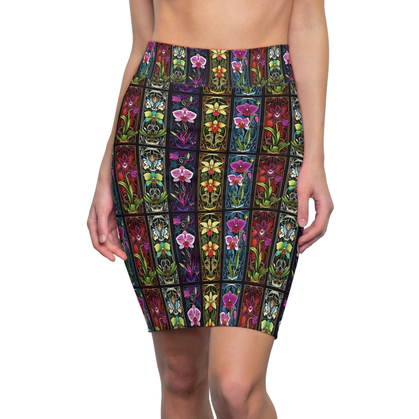 Orchid Garden Pencil Skirt