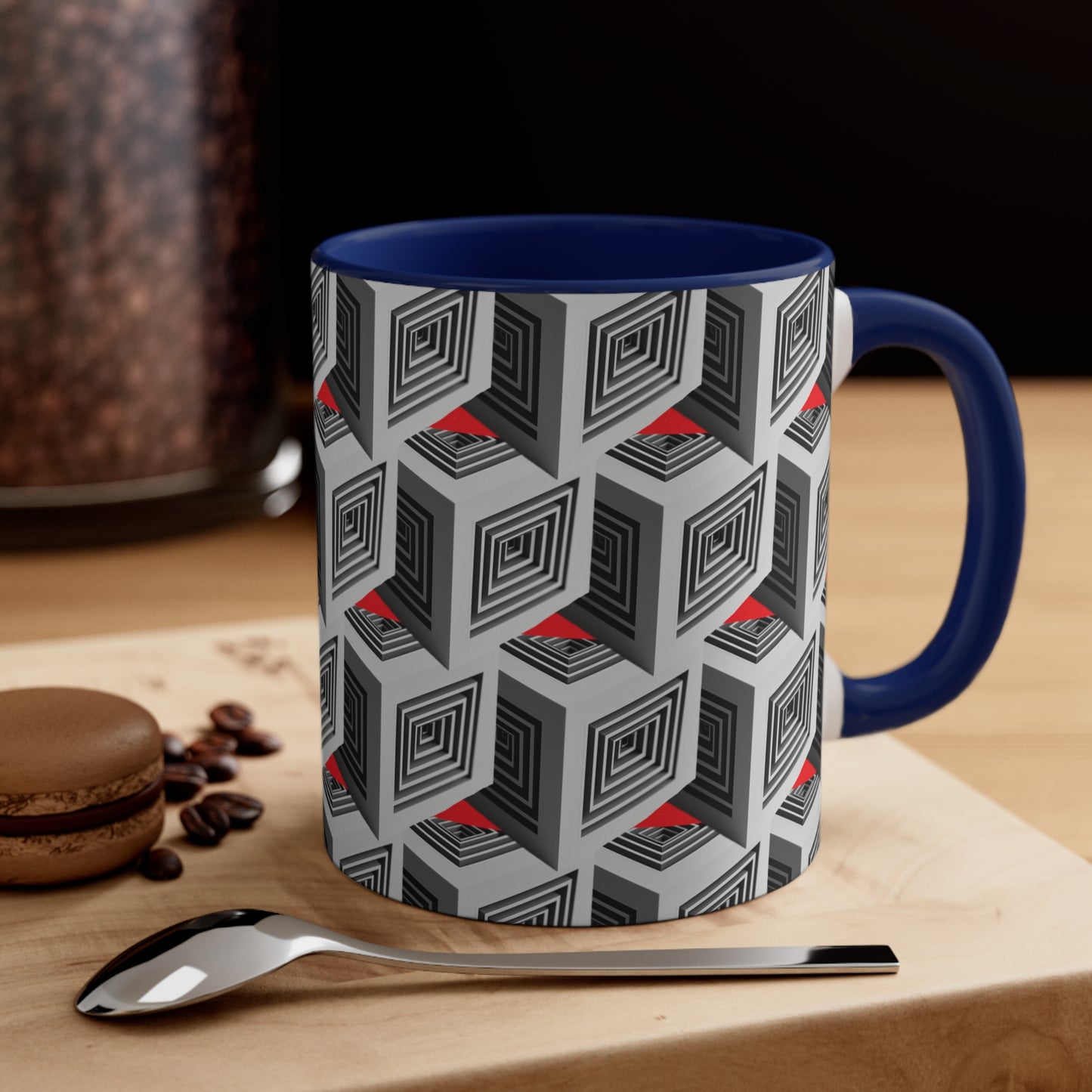 Geometric Cubes with Red