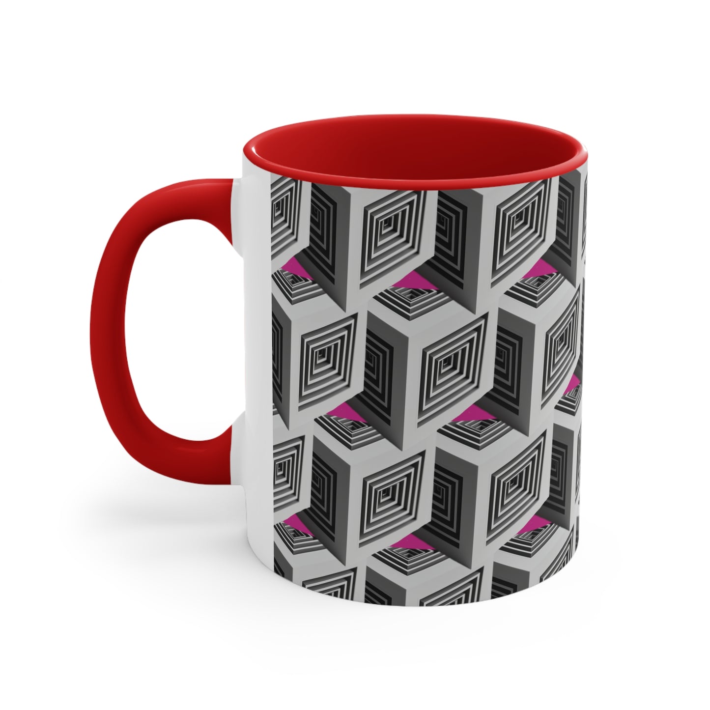 Geometric Cubes with Pink