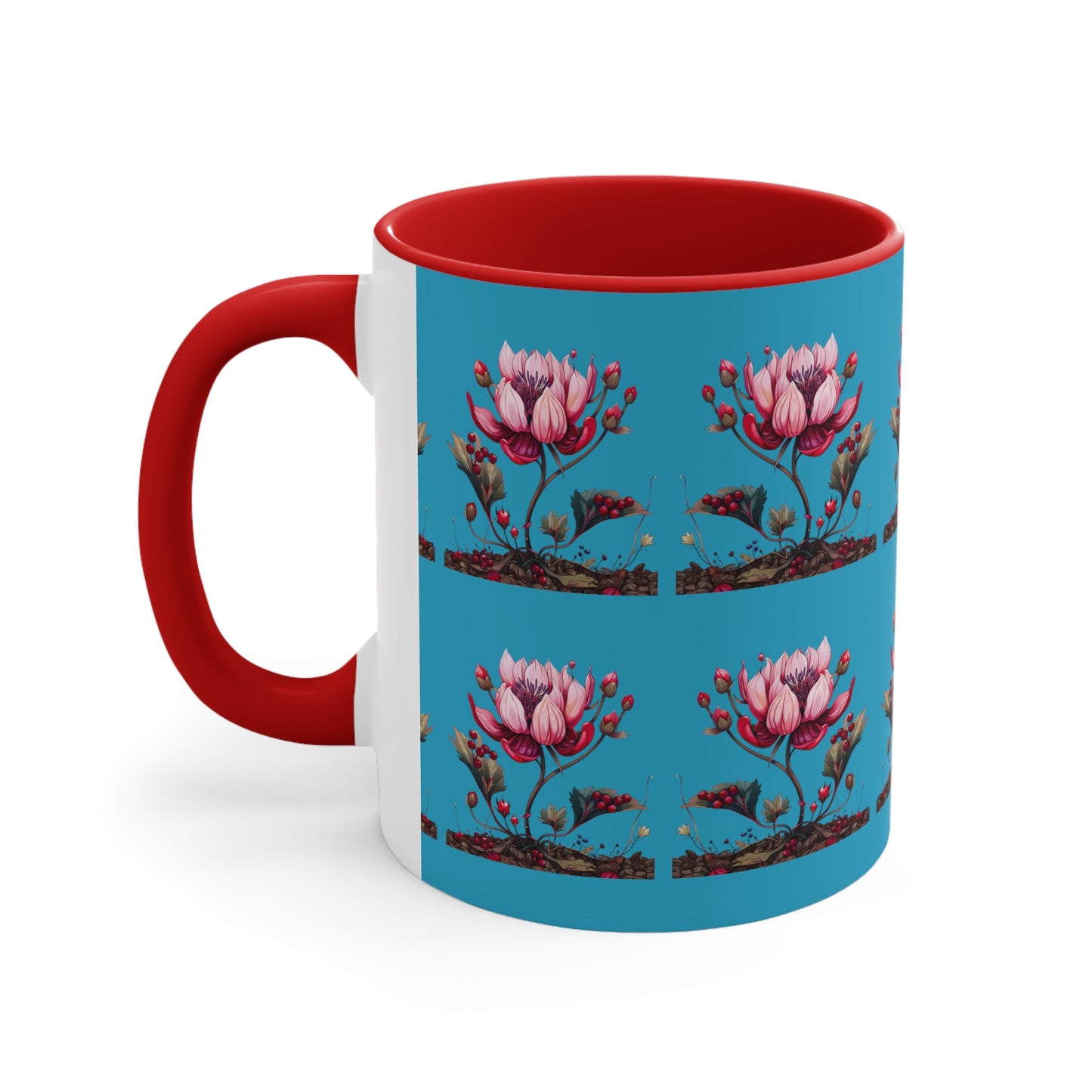 Pink Magnolia on Turquoise