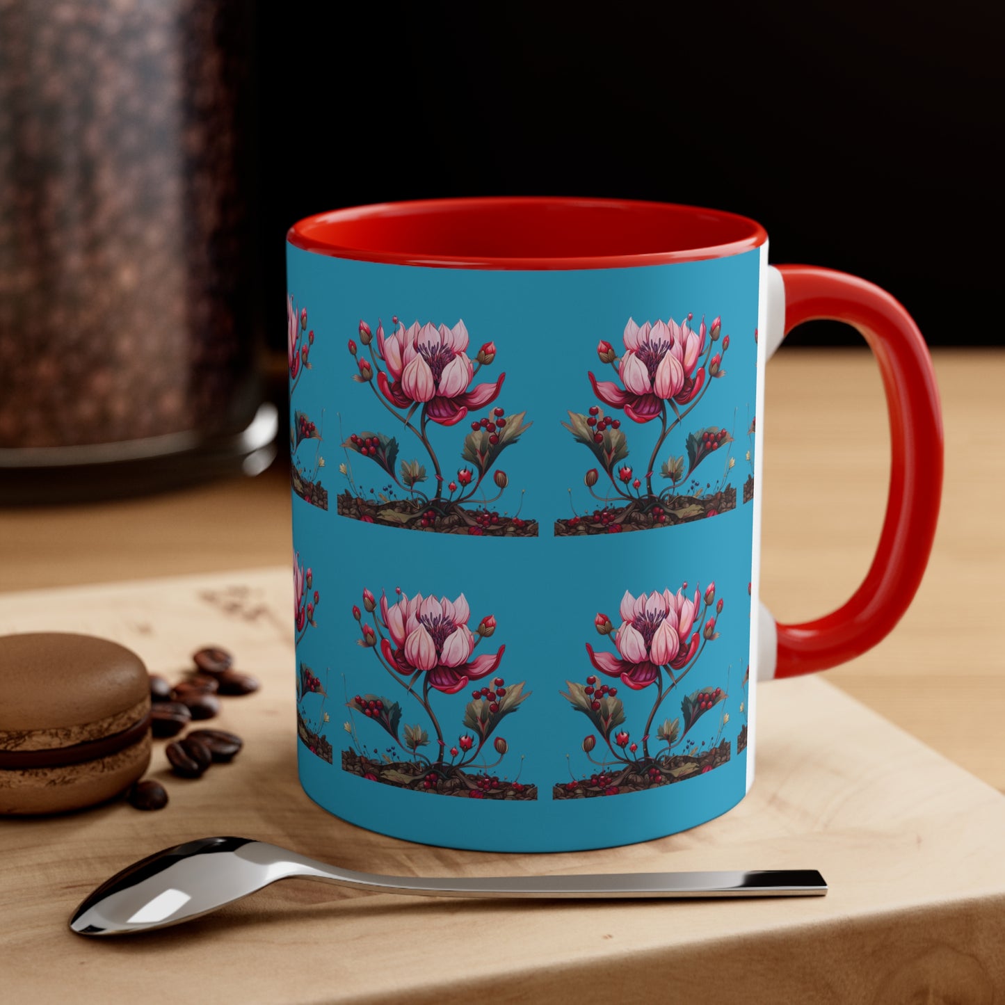 Pink Magnolia on Turquoise