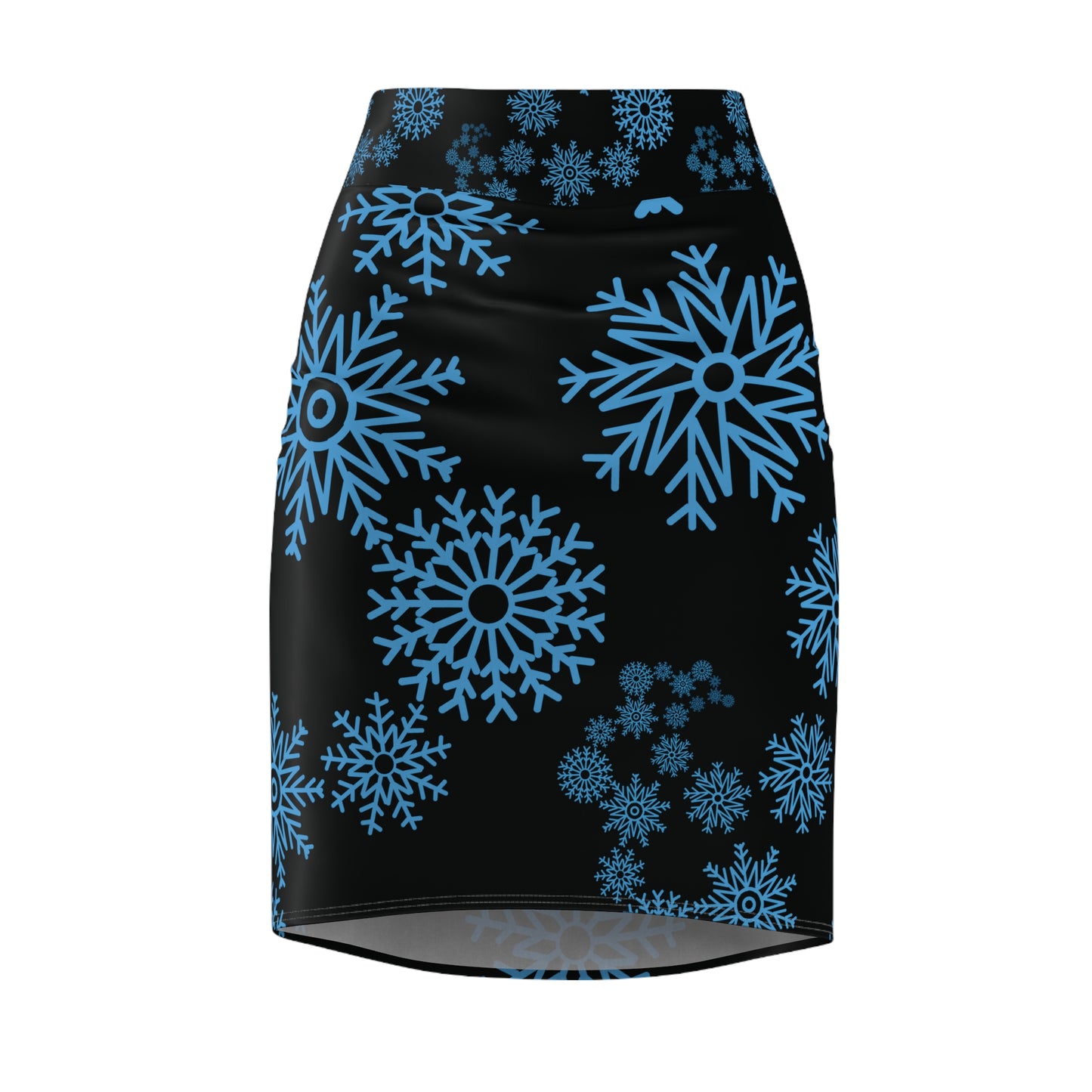 Let it Snow on Black Pencil Skirt