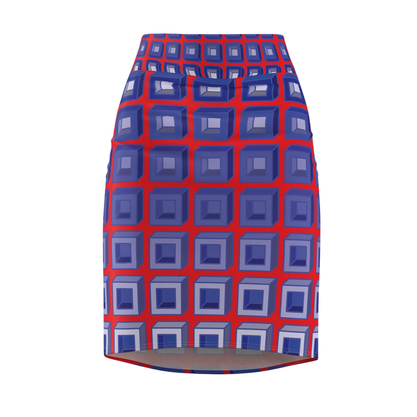 Square Gradient Pencil Skirt