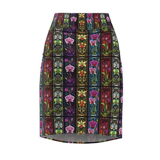 Orchid Garden Pencil Skirt