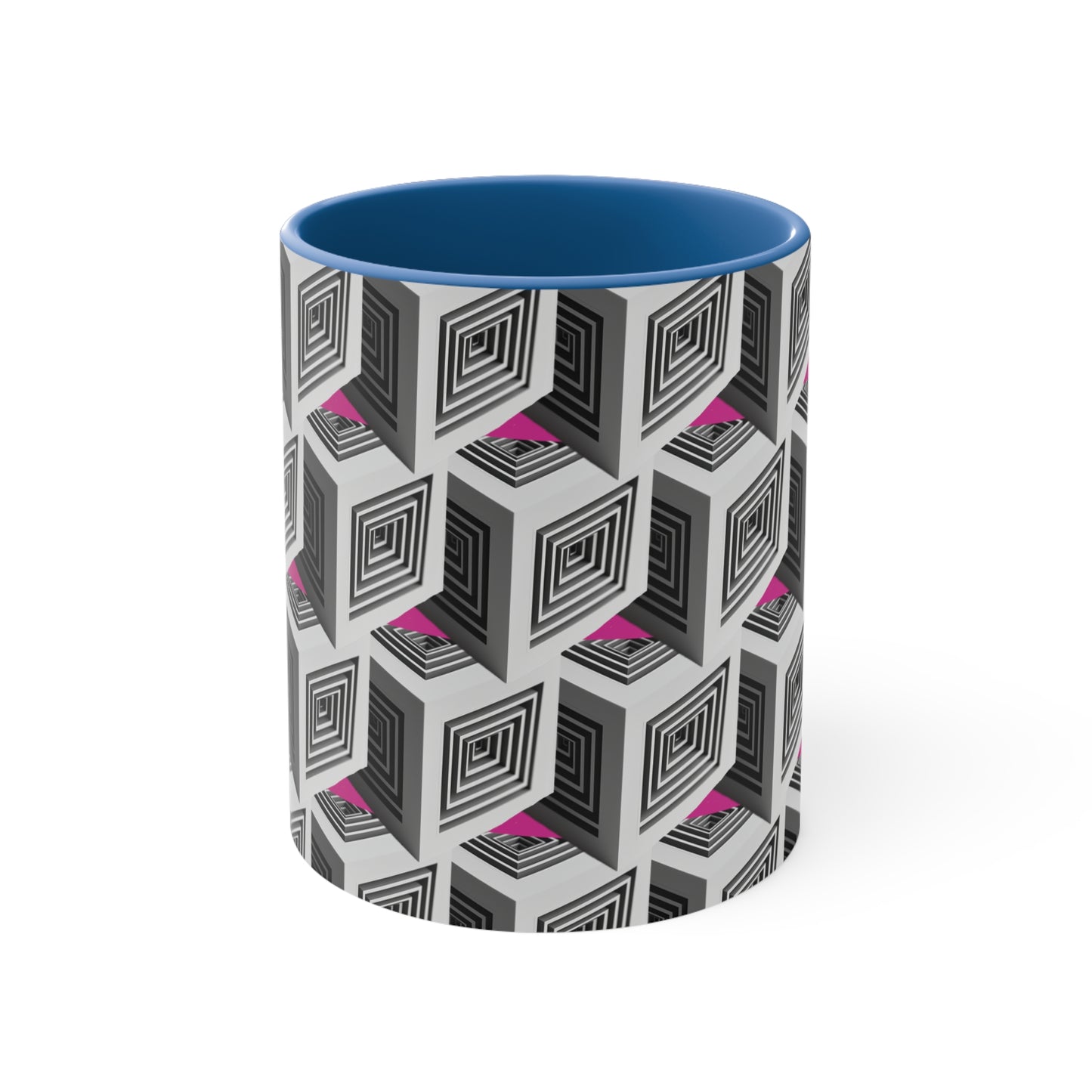 Geometric Cubes with Pink