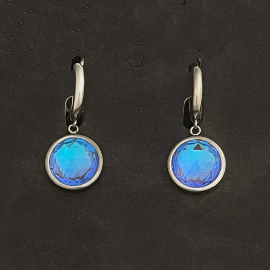 Aurora Crystal Round Earrings