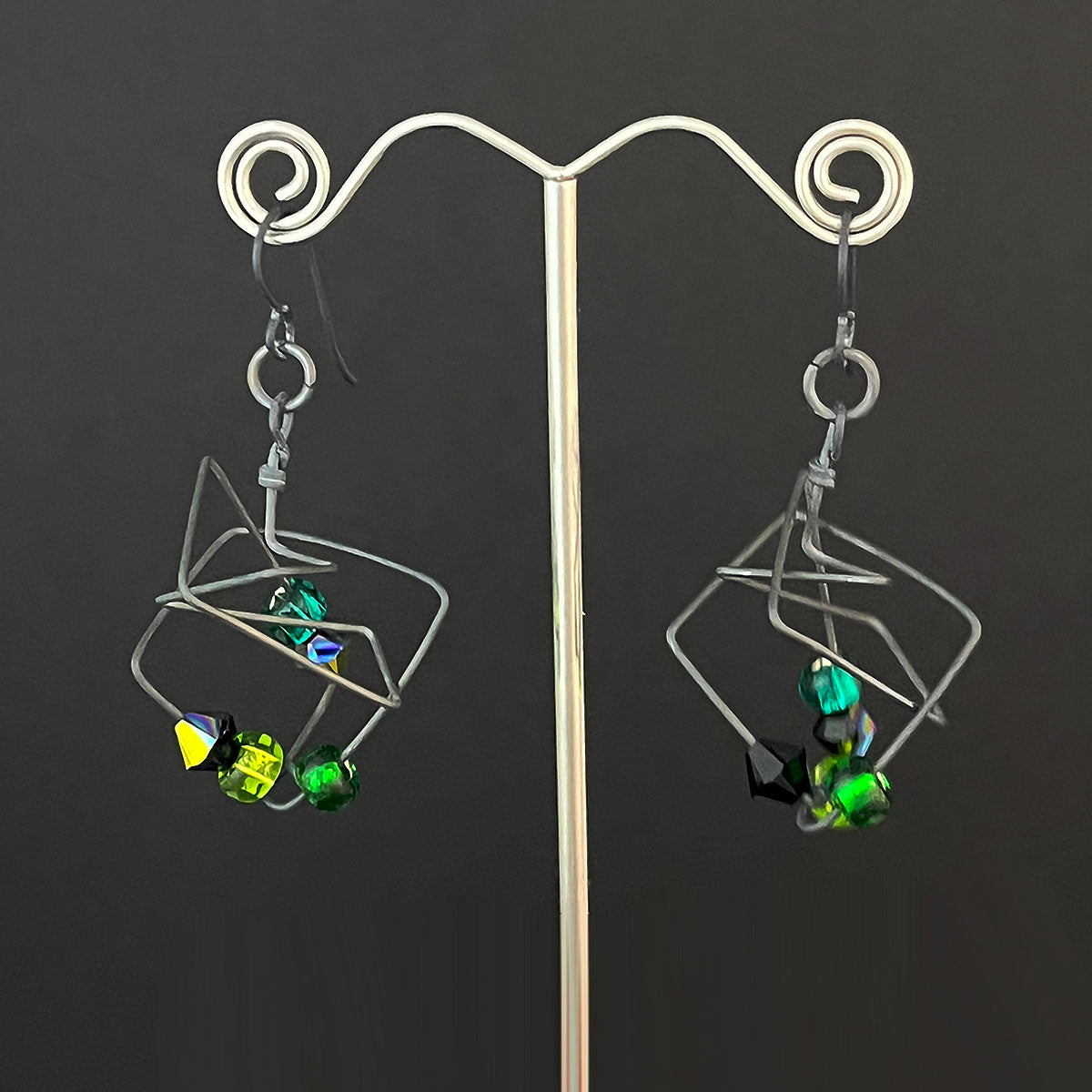 Scribble Earrings w/ Crystal