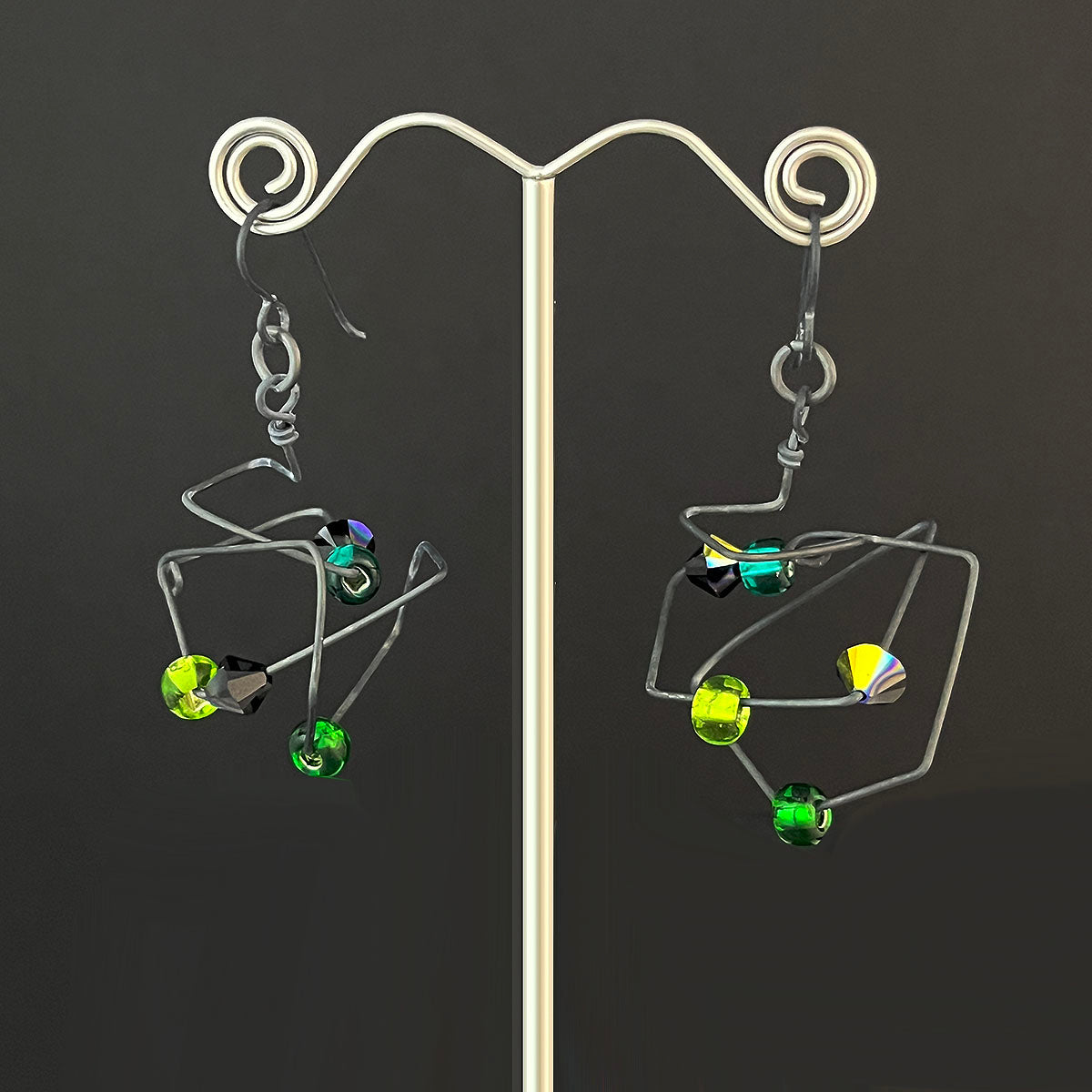 Scribble Earrings w/ Crystal